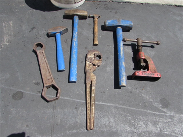 PIPE VISE, SLEDGE HAMMERS & MORE