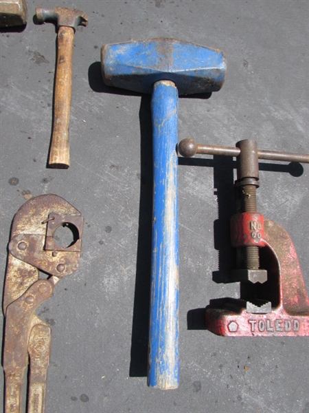 PIPE VISE, SLEDGE HAMMERS & MORE
