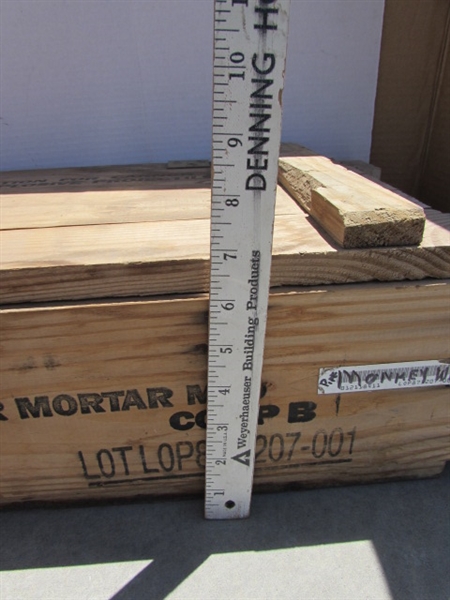 VINTAGE WOODEN AMMO CRATE/BOX WITH PIPE WRENCHES & MORE