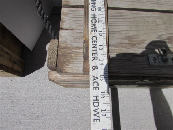 VINTAGE WOODEN AMMO CRATE/BOX WITH CLAMPS
