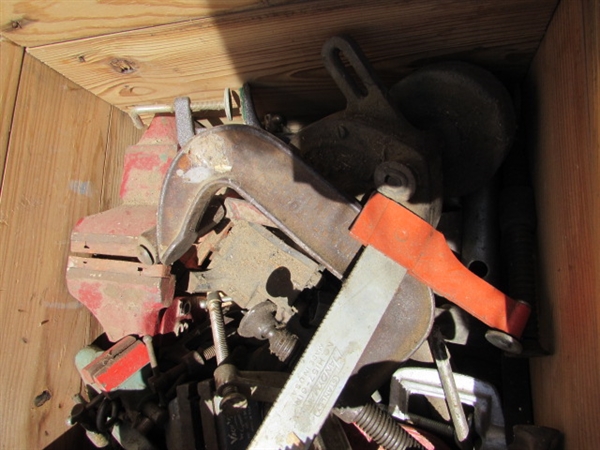 VINTAGE WOODEN AMMO CRATE/BOX WITH CLAMPS