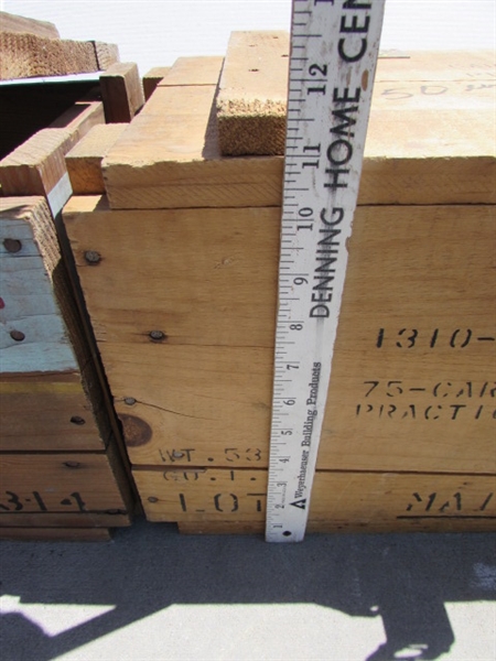 2 VINTAGE WOODEN AMMO CRATES/BOXES WITH WRENCHES, SNAKES, HARDWARE & MORE