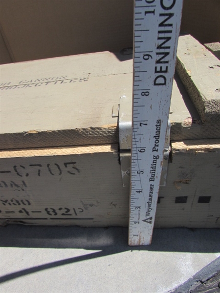 2 VINTAGE WOODEN AMMO CRATES/BOXES WITH ASST HARDWARE, PARTS & MORE