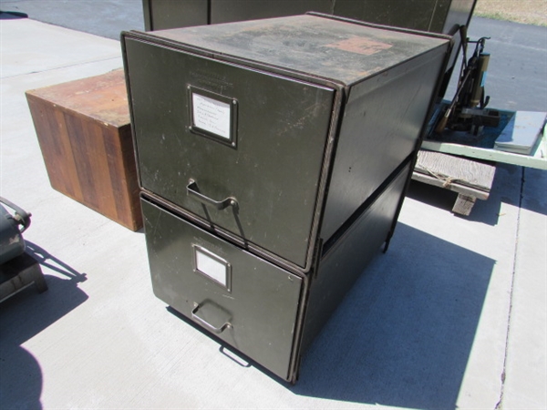 PAIR OF HEAVY DUTY STACKING METAL FILE DRAWERS W/CONTENTS