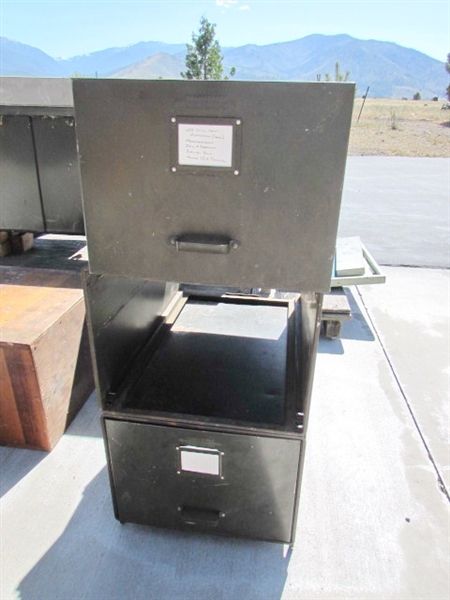 PAIR OF HEAVY DUTY STACKING METAL FILE DRAWERS W/CONTENTS