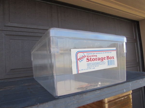 METAL SHELVING UNIT W/STORAGE BINS & MORE