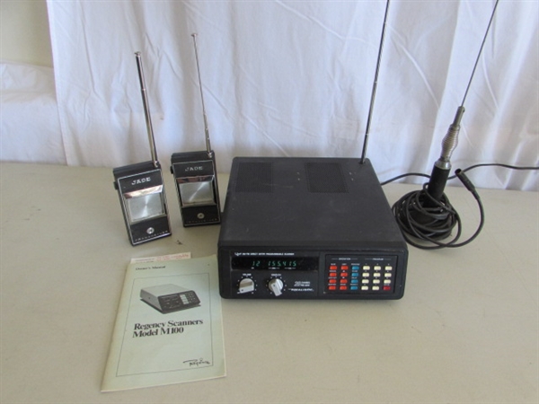 UHF/VHF AM-FM PROGRAMMABLE SCANNER W/ANTENNA & JADE TRANSCEIVERS
