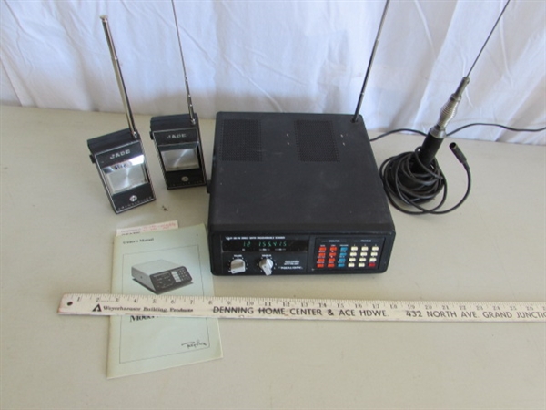 UHF/VHF AM-FM PROGRAMMABLE SCANNER W/ANTENNA & JADE TRANSCEIVERS