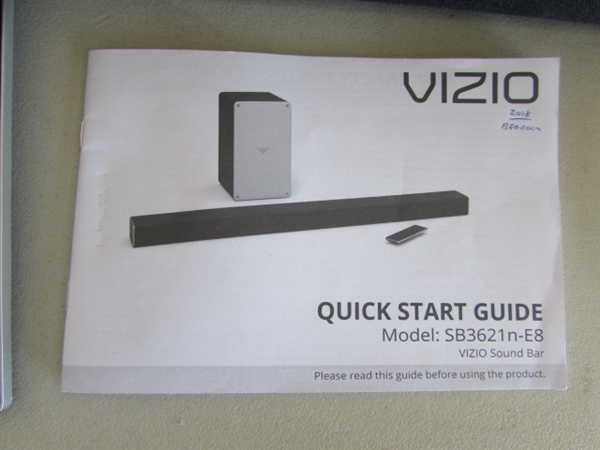 VIZIO SOUND BAR & SUBWOOFER