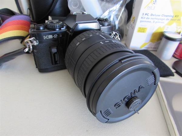 35mm SEARS CAMERA W/EXTRA LENSES, FILM & MORE