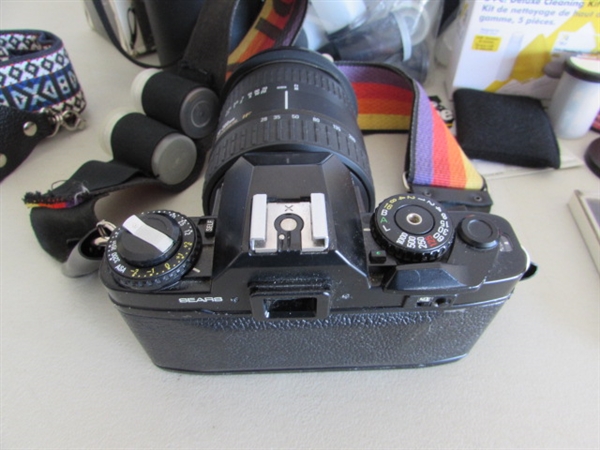 35mm SEARS CAMERA W/EXTRA LENSES, FILM & MORE
