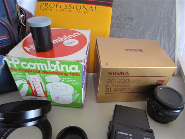 35mm SEARS CAMERA W/EXTRA LENSES, FILM & MORE