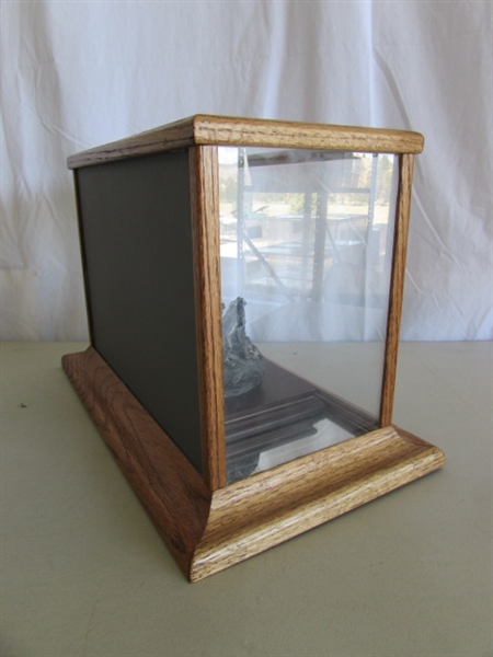 PEWTER PICKETT'S CHARGE SCULPTURE W/MIRRORED CASE