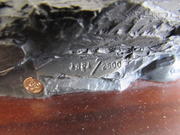 PEWTER PICKETT'S CHARGE SCULPTURE W/MIRRORED CASE