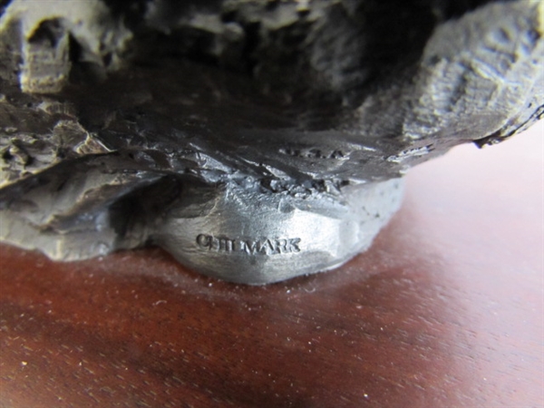 PEWTER PICKETT'S CHARGE SCULPTURE W/MIRRORED CASE