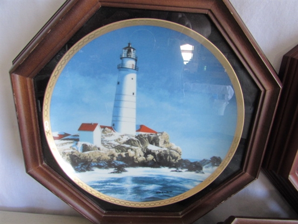 5 FRAMED LIGHTHOUSE COLLECTOR PLATES