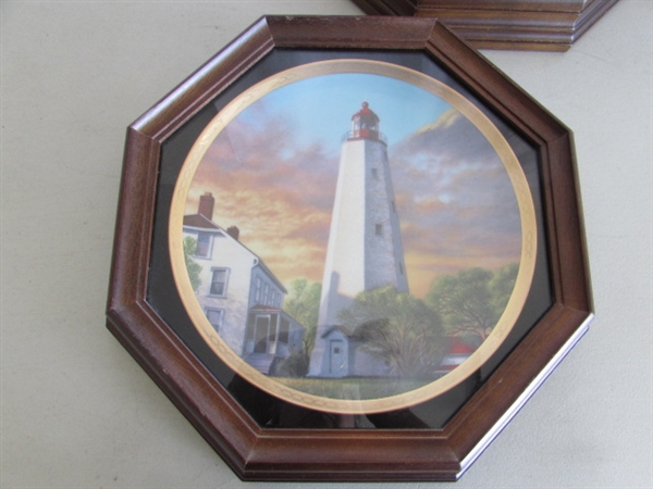 5 FRAMED LIGHTHOUSE COLLECTOR PLATES
