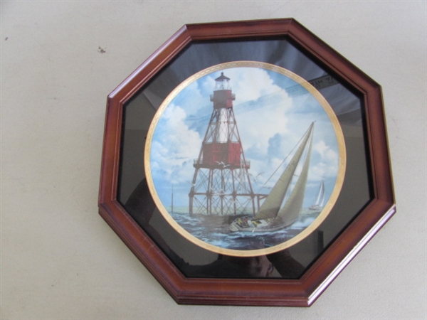5 FRAMED LIGHTHOUSE COLLECTOR PLATES
