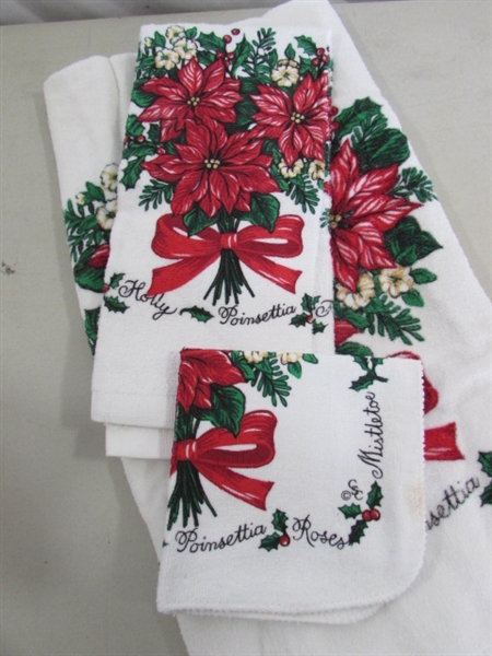 CHRISTMAS DECOR, TOWELS & DISHES