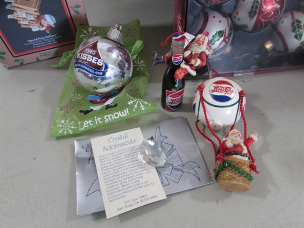 6.5' PRE LIT (CLEAR) ARTIFICIAL CHRISTMAS TREE & ASSORTED ORNAMENTS