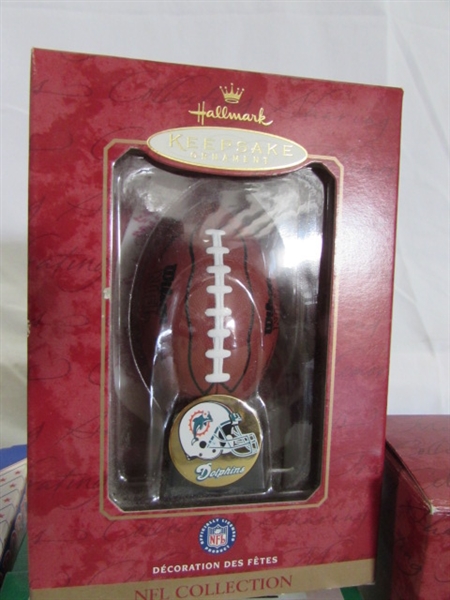 DOLPHINS & PACKERS CHRISTMAS ORNAMENTS