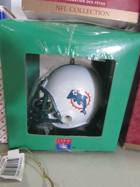 DOLPHINS & PACKERS CHRISTMAS ORNAMENTS