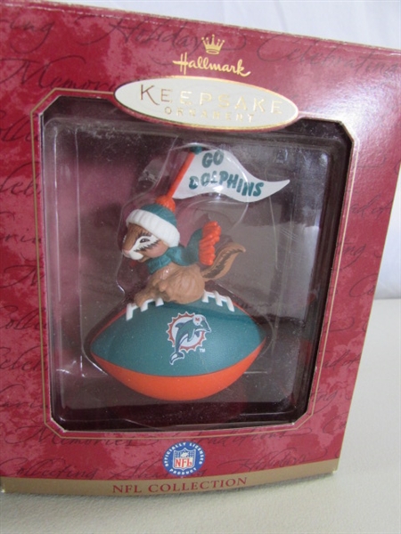 DOLPHINS & PACKERS CHRISTMAS ORNAMENTS
