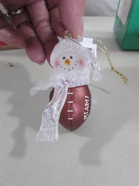 DOLPHINS & PACKERS CHRISTMAS ORNAMENTS
