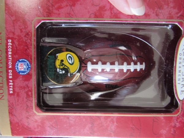 DOLPHINS & PACKERS CHRISTMAS ORNAMENTS