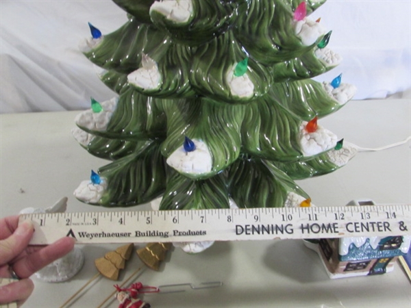 24 VINTAGE 3-PC CERAMIC CHRISTMAS TREE & VOTIVE HOLDER