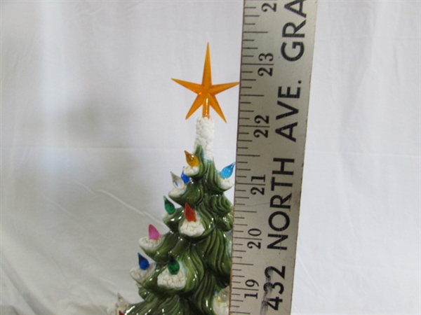 24 VINTAGE 3-PC CERAMIC CHRISTMAS TREE & VOTIVE HOLDER