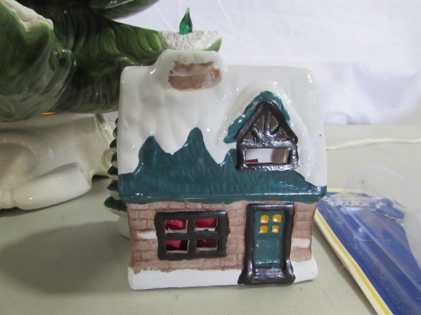 24 VINTAGE 3-PC CERAMIC CHRISTMAS TREE & VOTIVE HOLDER