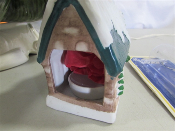 24 VINTAGE 3-PC CERAMIC CHRISTMAS TREE & VOTIVE HOLDER
