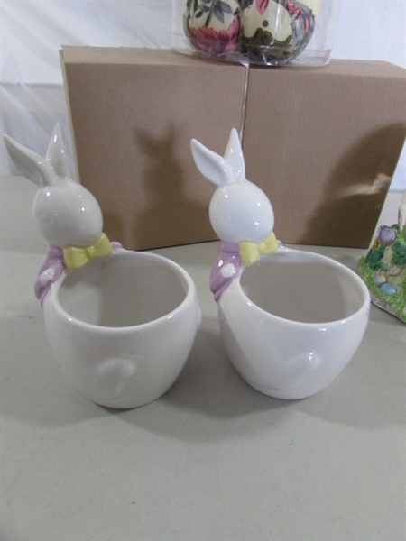 EASTER BUNNY CANDY DISHES, GLOBE & BEAR