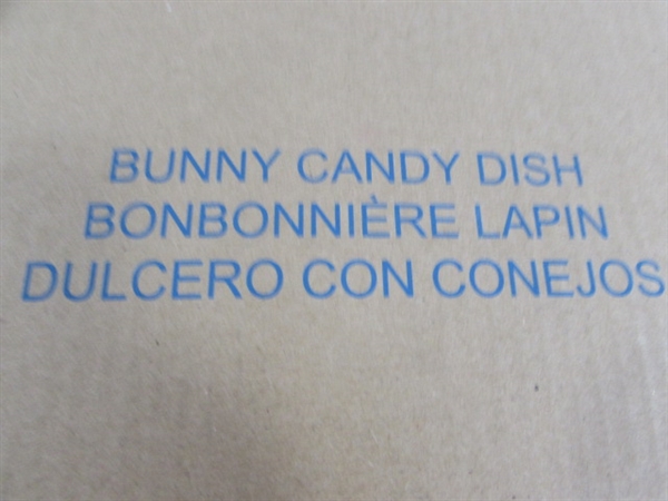 EASTER BUNNY CANDY DISHES, GLOBE & BEAR