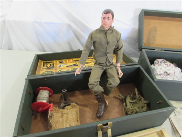 2 VINTAGE G.I. JOE DOLLS - 12 W/STORAGE