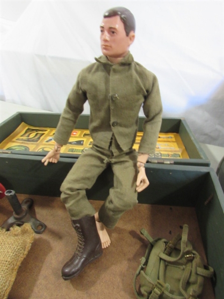 2 VINTAGE G.I. JOE DOLLS - 12 W/STORAGE