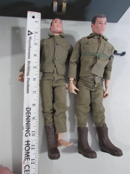 2 VINTAGE G.I. JOE DOLLS - 12 W/STORAGE