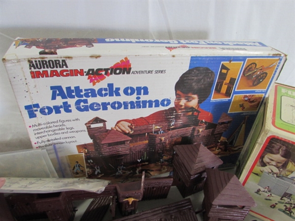 VINTAGE TOY SETS - FORT CHEYENNE, FORT GERONIMO & FORT LIBERTY W/FIGURINES