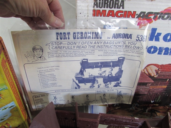 VINTAGE TOY SETS - FORT CHEYENNE, FORT GERONIMO & FORT LIBERTY W/FIGURINES