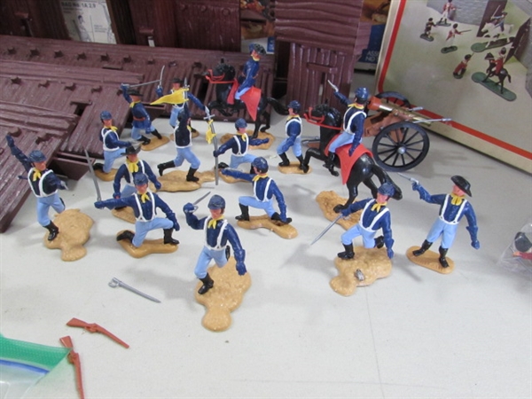 VINTAGE TOY SETS - FORT CHEYENNE, FORT GERONIMO & FORT LIBERTY W/FIGURINES