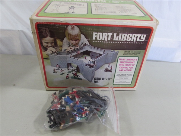 VINTAGE TOY SETS - FORT CHEYENNE, FORT GERONIMO & FORT LIBERTY W/FIGURINES