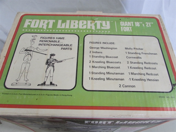 VINTAGE TOY SETS - FORT CHEYENNE, FORT GERONIMO & FORT LIBERTY W/FIGURINES