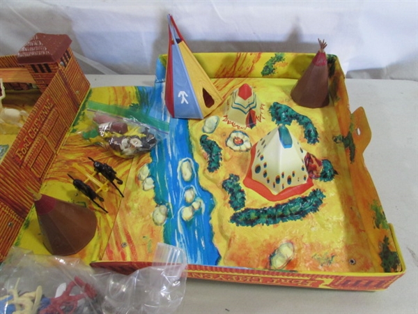 VINTAGE TOY SETS - FORT CHEYENNE, FORT GERONIMO & FORT LIBERTY W/FIGURINES