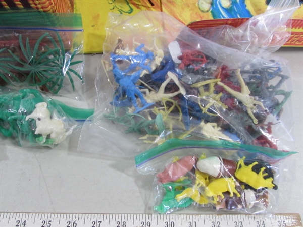 VINTAGE TOY SETS - FORT CHEYENNE, FORT GERONIMO & FORT LIBERTY W/FIGURINES