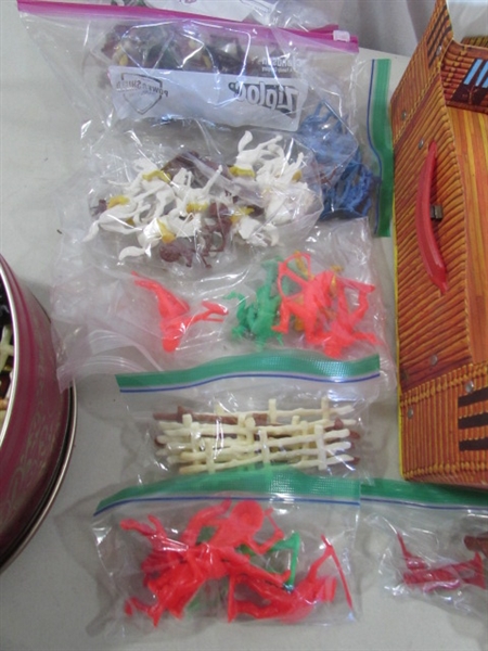 VINTAGE TOY SETS - FORT CHEYENNE, FORT GERONIMO & FORT LIBERTY W/FIGURINES