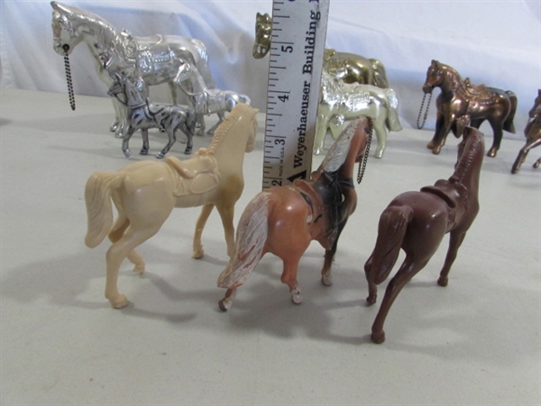 VINTAGE TROPHY HORSE COLLECTION - MOST ARE METAL