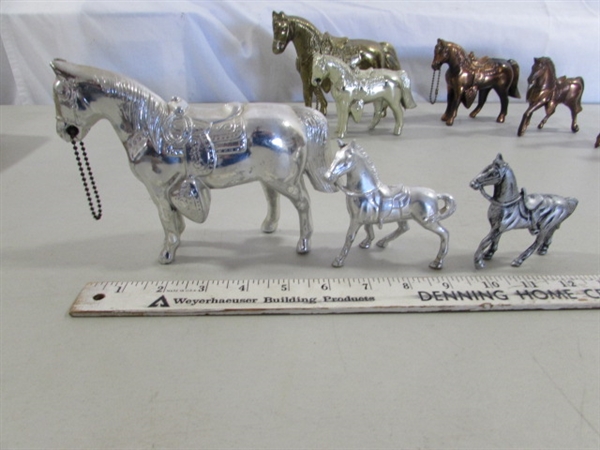 VINTAGE TROPHY HORSE COLLECTION - MOST ARE METAL