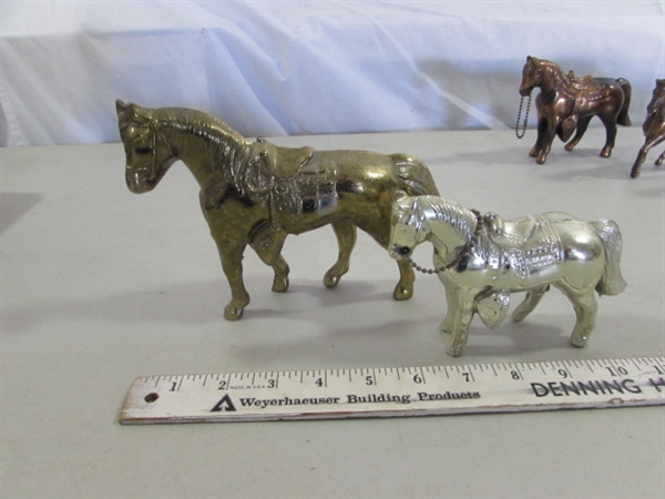 VINTAGE TROPHY HORSE COLLECTION - MOST ARE METAL