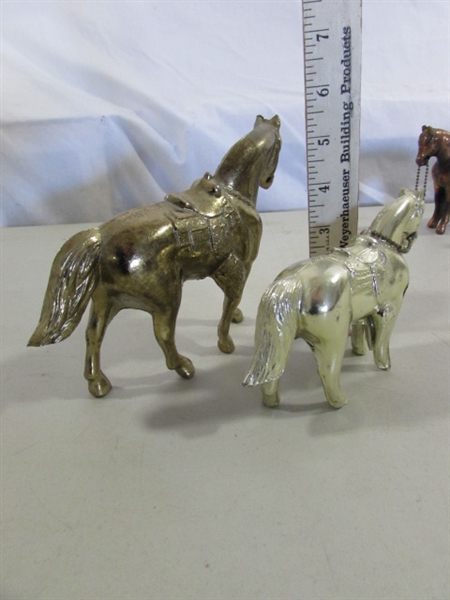 VINTAGE TROPHY HORSE COLLECTION - MOST ARE METAL